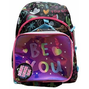 Madison & Dakota Multicolor Print Girls Backpack With Bonus 'Be You' Lunch Bag